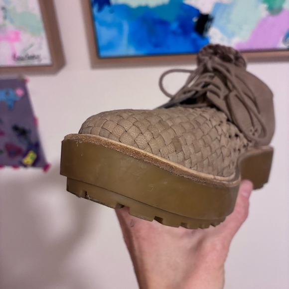 Eileen Fisher leather woven platform loafers oxfords sz 9 - Picture 7 of 15